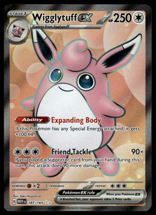 Pokemon TCG Wigglytuff ex #187/165 SV: Scarlet & Violet 151