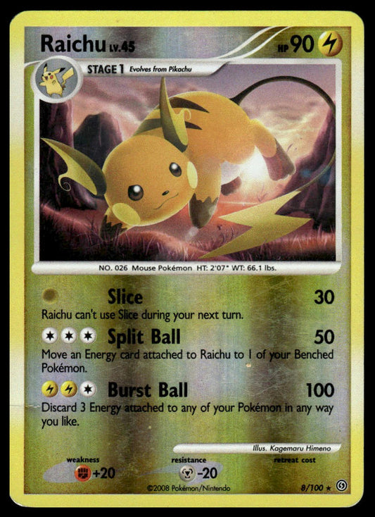 Pokemon TCG Raichu #8/100 Reverse Holofoil Stormfront