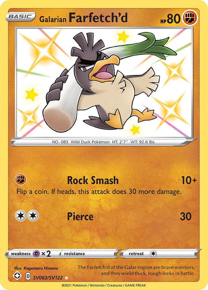 Pokemon Galarian Farfetch'd SV063/SV122 Shining Fates