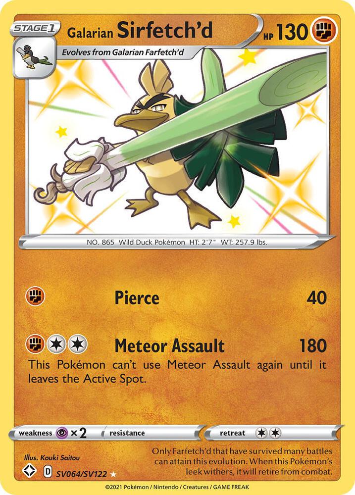 Pokemon Galarian Sirfetch'd SV064/SV122 Shining Fates