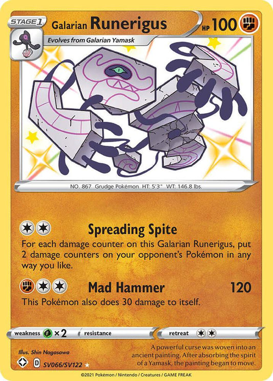 Pokemon Galarian Runerigus SV066/SV122 Shining Fates
