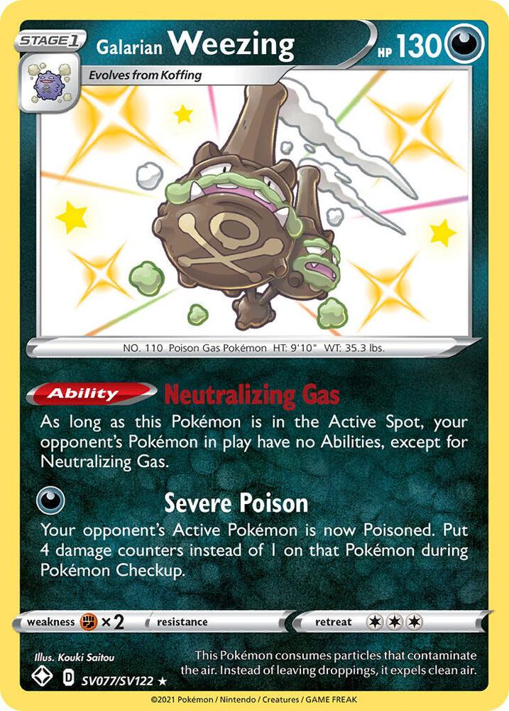 Pokemon Galarian Weezing SV077/SV122 Shining Fates
