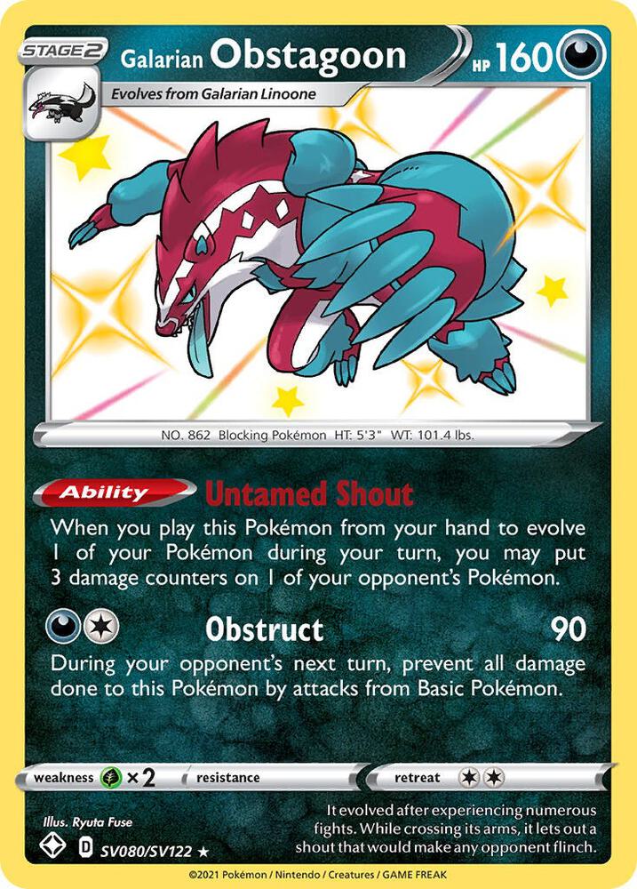 Pokemon Galarian Obstagoon SV080/SV122 Shining Fates