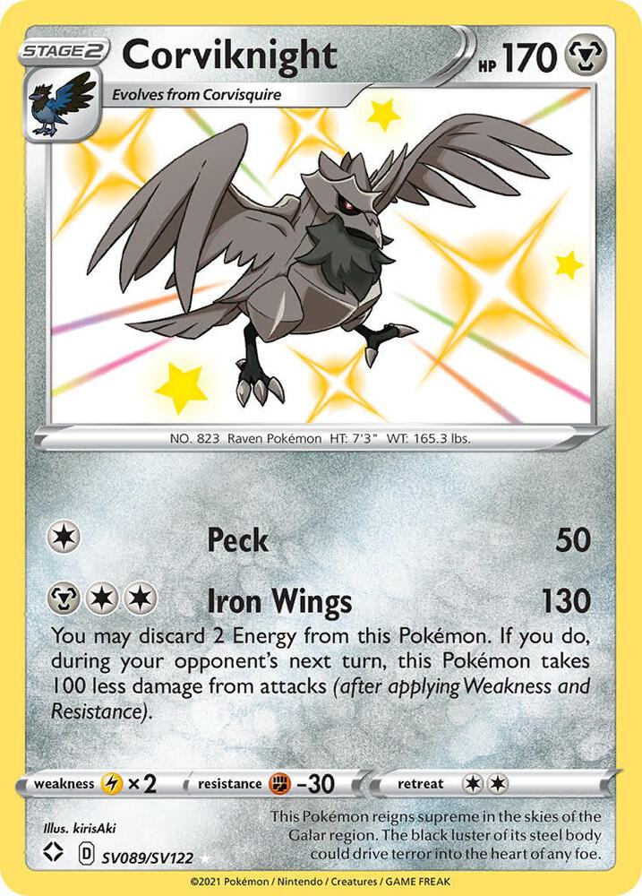 Pokemon Corviknight SV089/SV122 Shining Fates