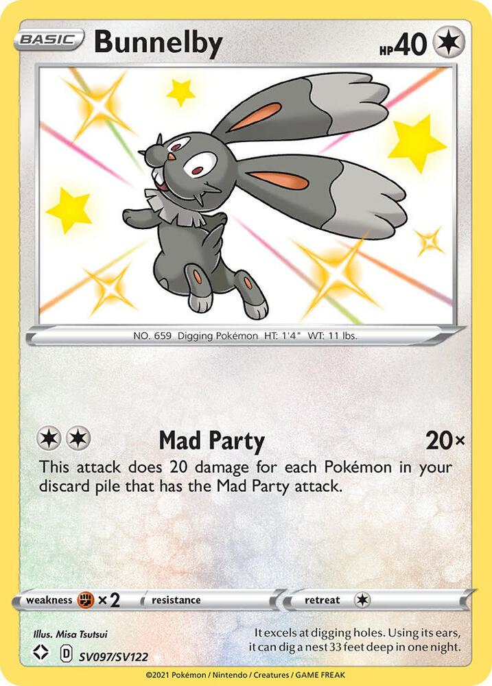 Pokemon Bunnelby SV097/SV122 Shining Fates