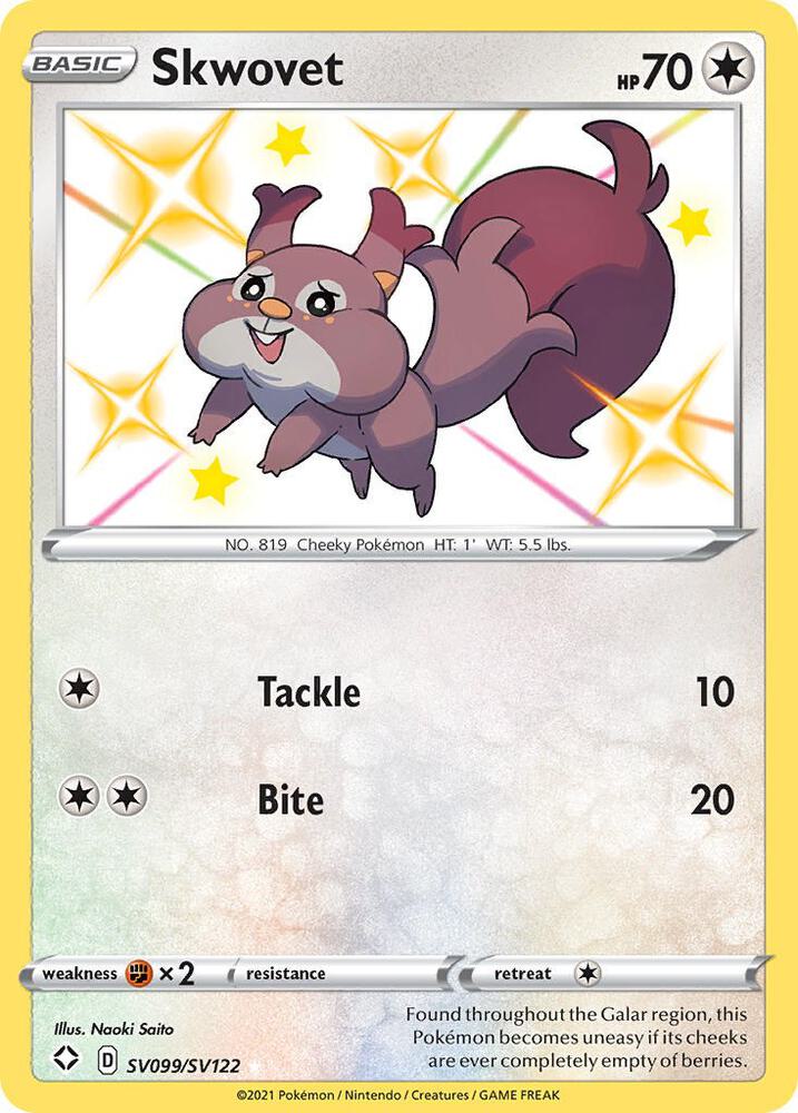 Pokemon Skwovet SV099/SV122 Shining Fates