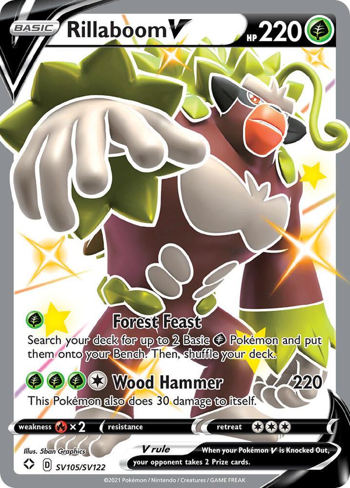 Pokemon Rillaboom V SV105/SV122 Shining Fates
