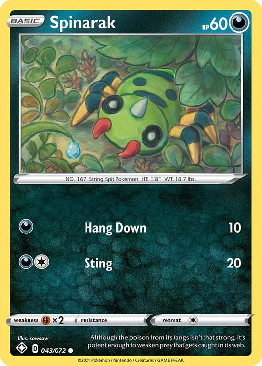Pokemon Spinarak 43/72 Shining Fates