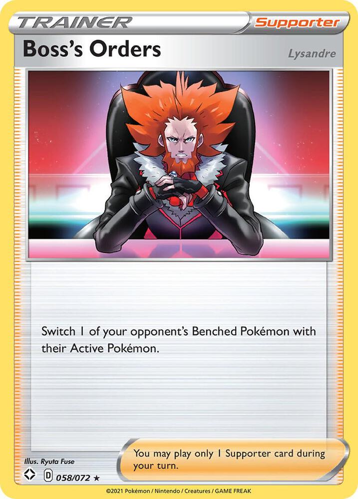 Pokemon Boss's Orders 58/72 Shining Fates