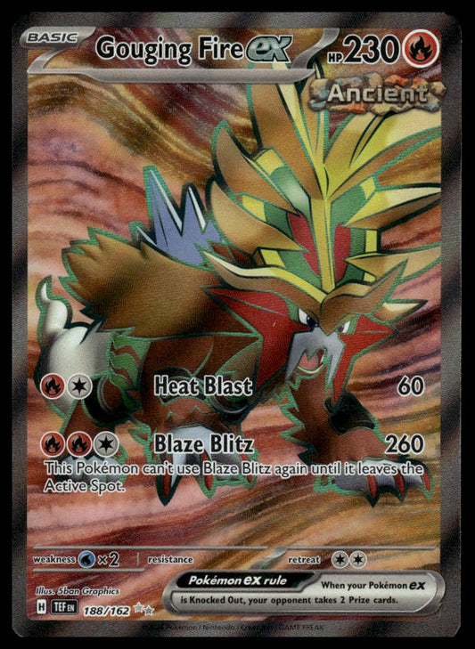 Pokemon TCG Gouging Fire ex #188/162 SV05: Temporal Forces