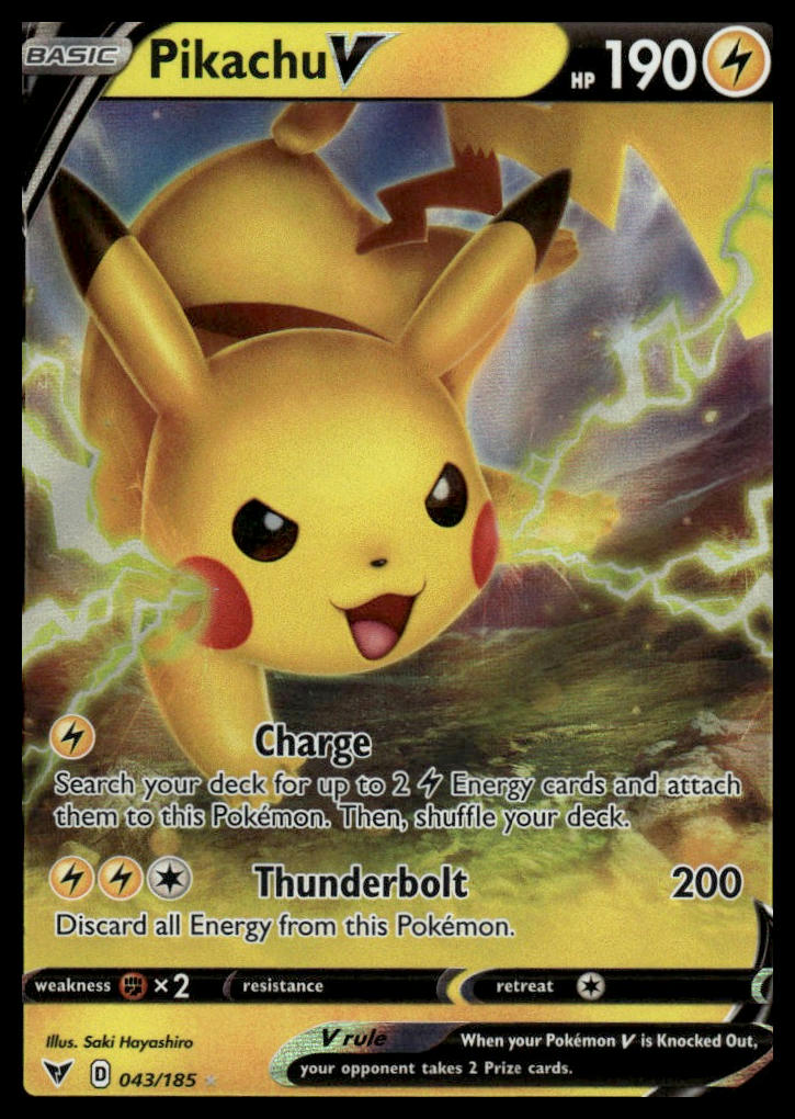 Pokemon TCG Pikachu V #043/185 SWSH04: Vivid Voltage