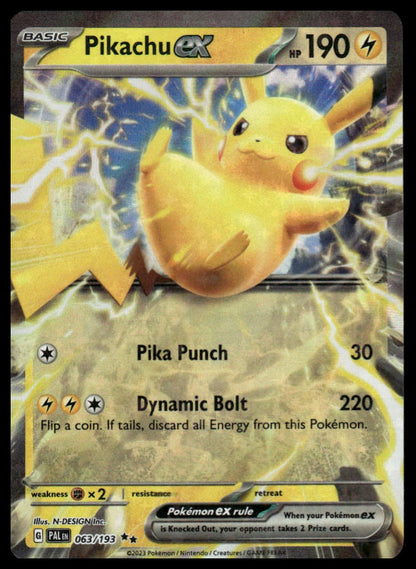 Pokemon TCG Pikachu ex #063/193 SV02: Paldea Evolved
