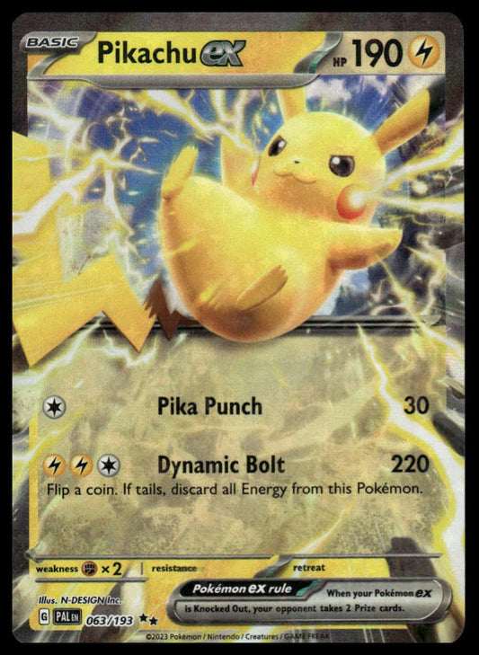 Pokemon TCG Pikachu ex #063/193 SV02: Paldea Evolved