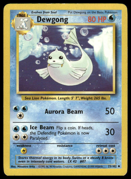 Pokemon TCG Dewgong #025/102 Base Set
