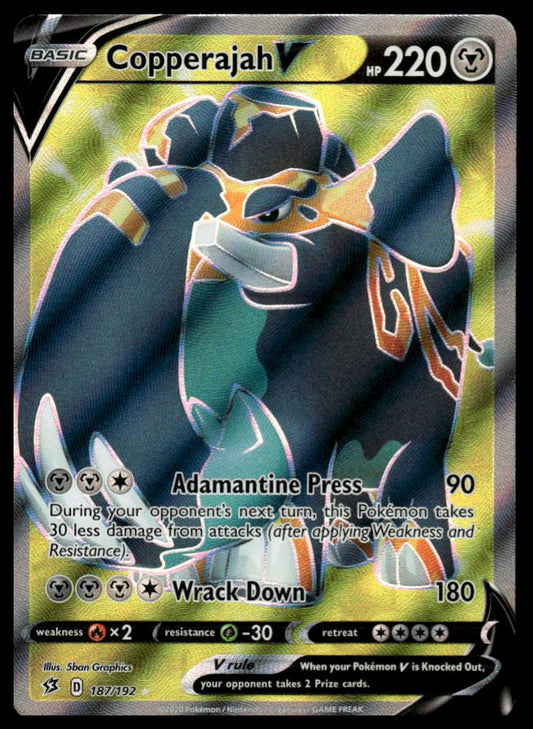 Pokemon TCG Copperajah V (Full Art) #187/192 SWSH02: Rebel Clash