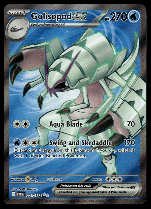 Pokemon TCG Golisopod ex #221/182 SV04: Paradox Rift