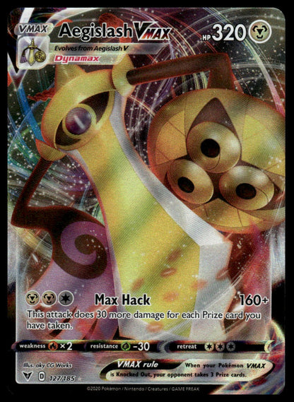 Pokemon TCG Aegislash VMAX #127/185 SWSH04: Vivid Voltage