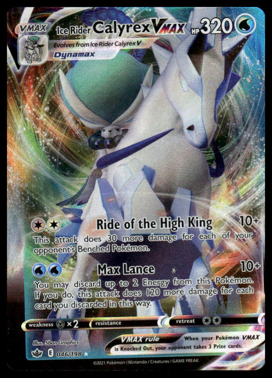 Pokemon TCG Ice Rider Calyrex VMAX #046/198 SWSH06: Chilling Reign