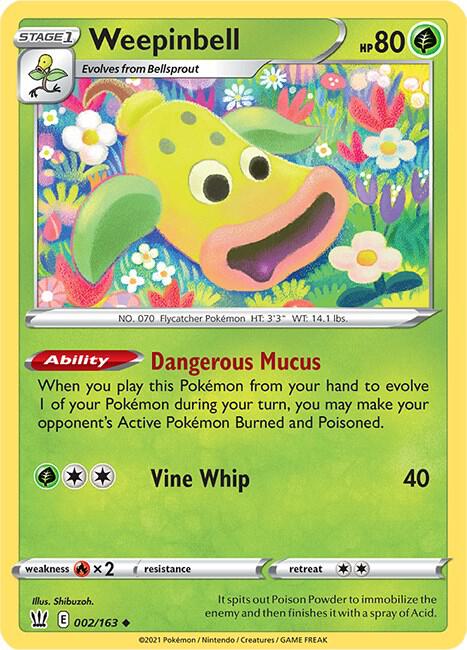 Pokemon Weepinbell 2/163 Battle Styles