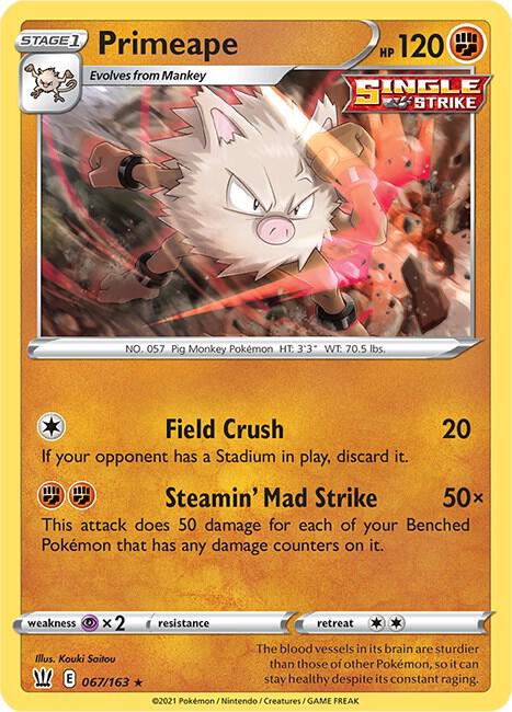 Pokemon Primeape 67/163 Battle Styles