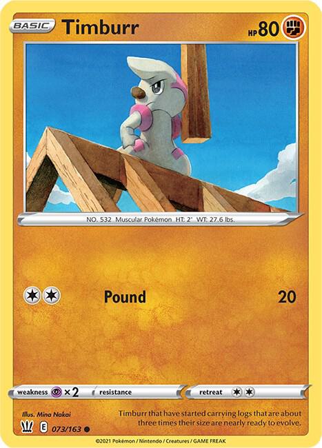 Pokemon Timburr 73/163 Battle Styles