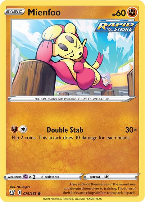 Pokemon Mienfoo 76/163 Battle Styles