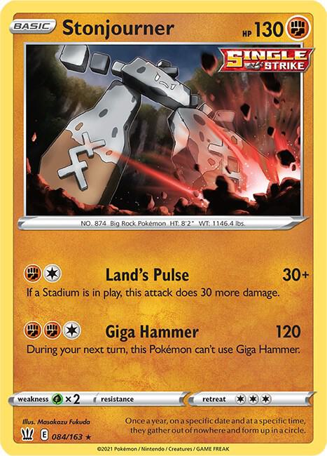 Pokemon Stonjourner 84/163 Battle Styles