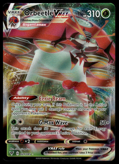 Pokemon TCG Orbeetle VMAX #021/185 SWSH04: Vivid Voltage