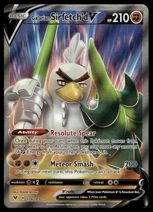 Pokemon TCG Galarian Sirfetch'd V (Full Art) #174/185 SWSH04: Vivid Voltage