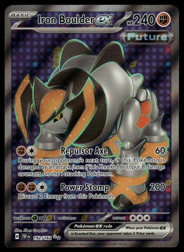 Pokemon TCG Iron Boulder ex #192/162 SV05: Temporal Forces