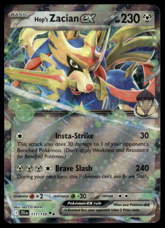 Pokemon TCG Hop's Zacian ex #111/159 SV09: Journey Together