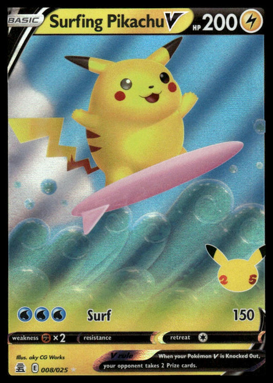 Pokemon TCG Surfing Pikachu V #008/025 Celebrations