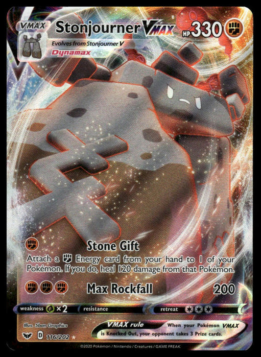 Pokemon TCG Stonjourner VMAX #116/202 SWSH01: Sword & Shield Base Set
