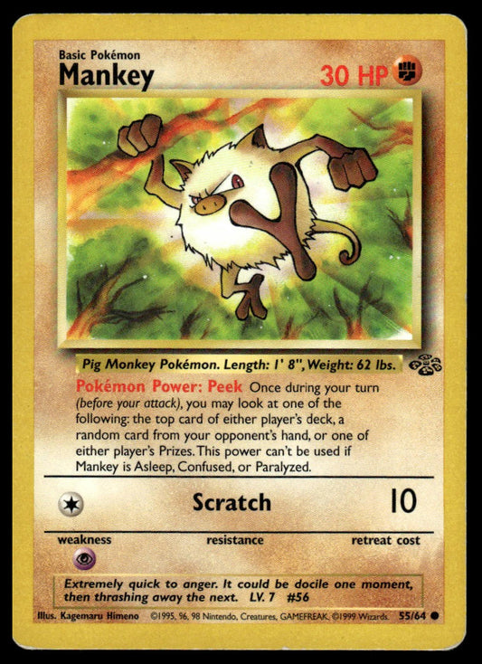 Pokemon TCG Mankey #55/64 Jungle