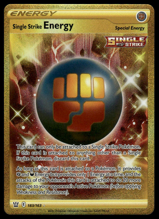 Pokemon TCG Single Strike Energy (Secret) #183/163 SWSH05: Battle Styles