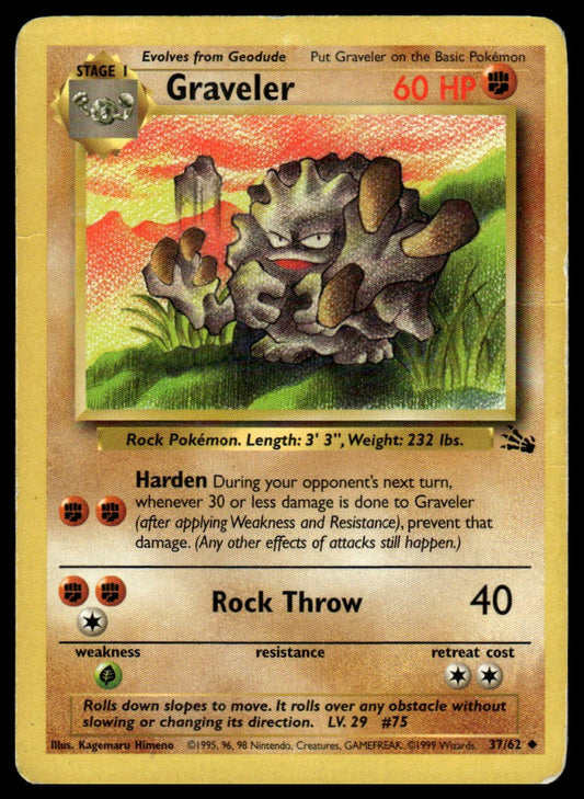 Pokemon TCG Graveler #37/62 Fossil