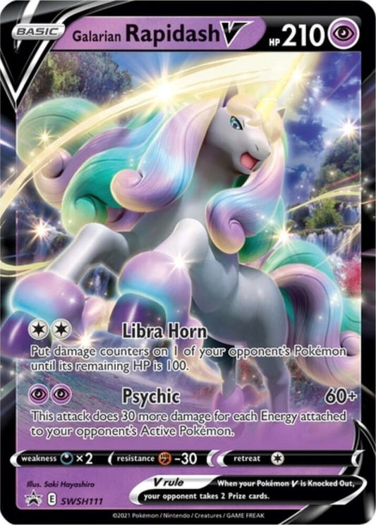Pokemon Galarian Rapidash V SWSH111 SWSH Black Star Promos