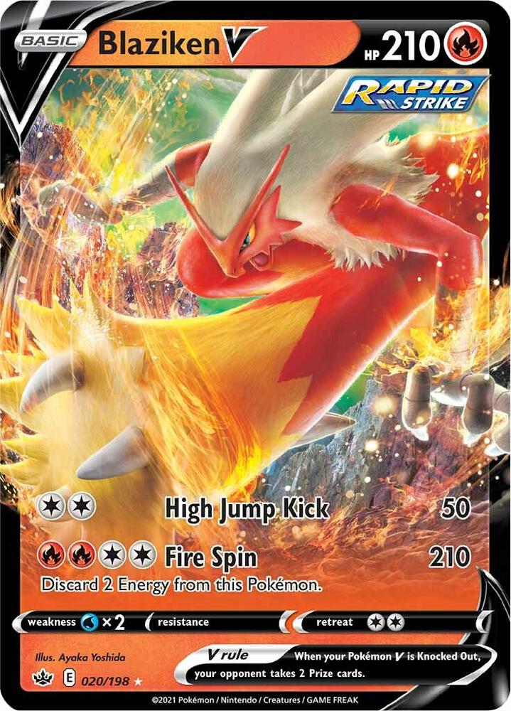 Pokemon Blaziken V 20/198 Chilling Reign