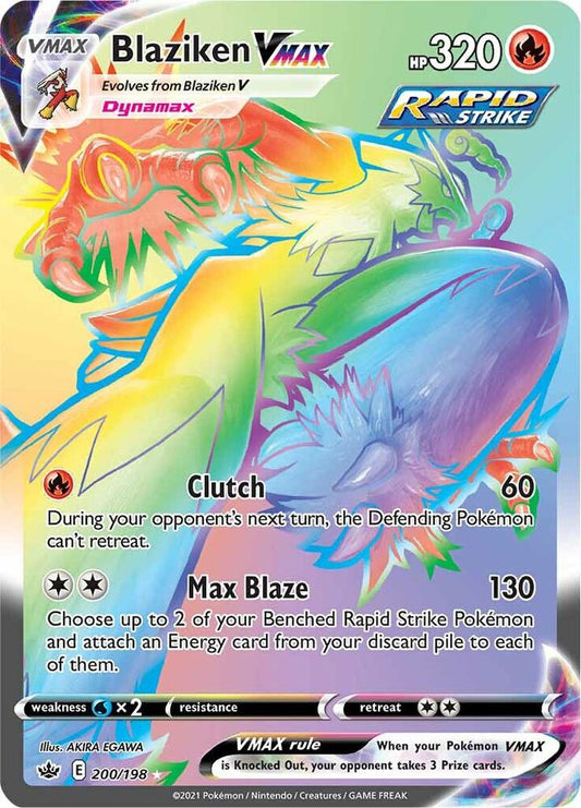 Pokemon Blaziken VMAX 200/198 Chilling Reign