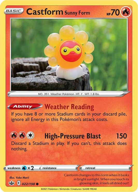 Pokemon Castform Sunny Form 22/198 Chilling Reign