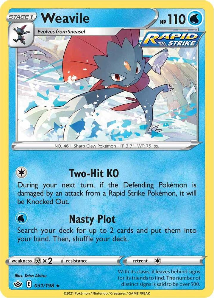 Pokemon Weavile 31/198 Chilling Reign