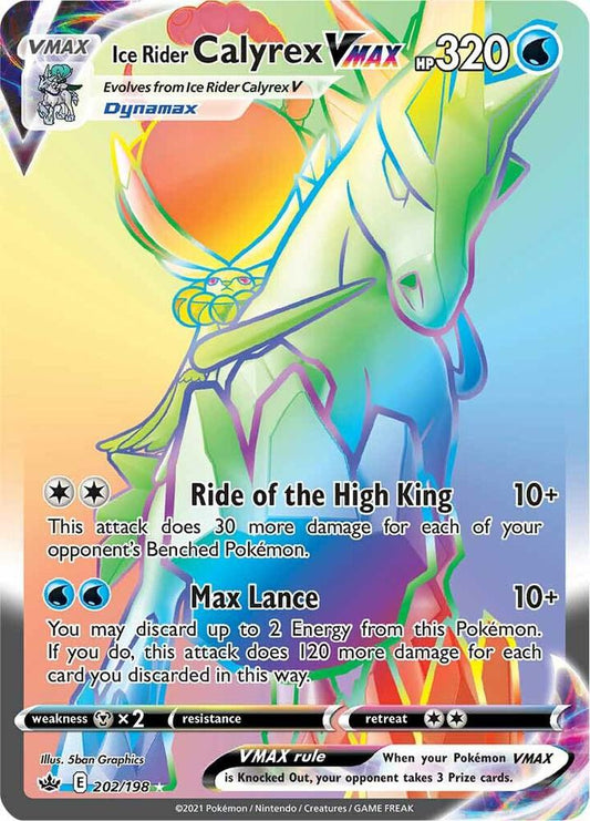 Pokemon Ice Rider Calyrex VMAX 202/198 Chilling Reign