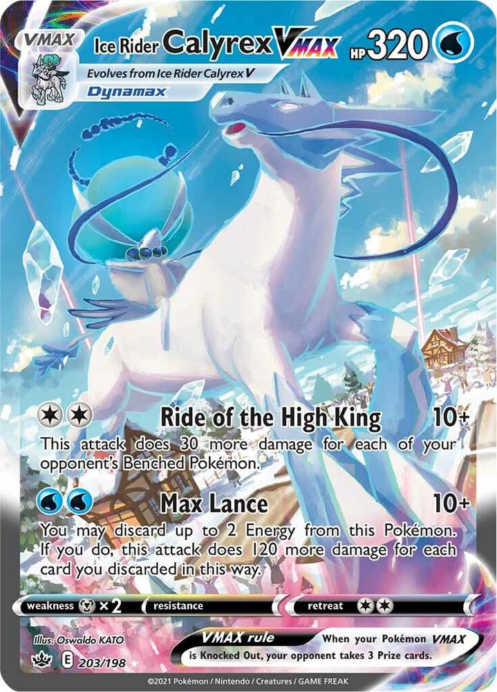 Pokemon Ice Rider Calyrex VMAX 203/198 Chilling Reign