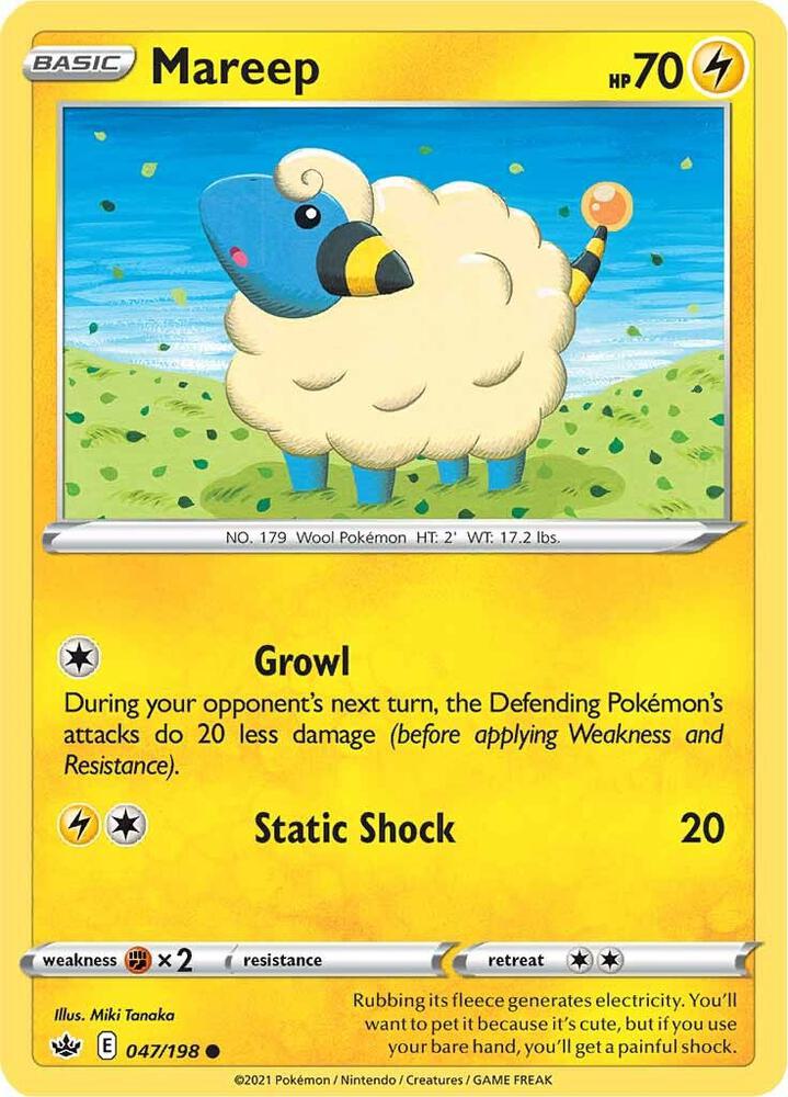Pokemon Mareep 47/198 Chilling Reign