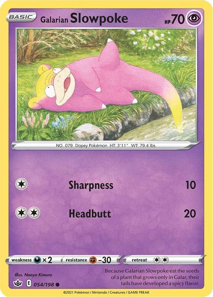 Pokemon Galarian Slowpoke 54/198 Chilling Reign