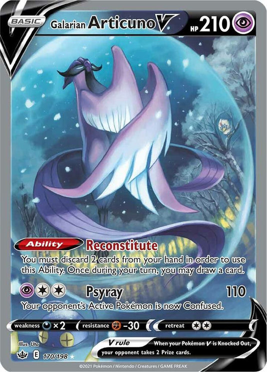Pokemon Galarian Articuno V 170/198 Chilling Reign