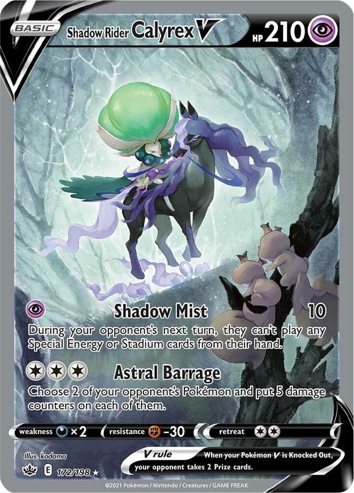 Pokemon Shadow Rider Calyrex V 172/198 Chilling Reign