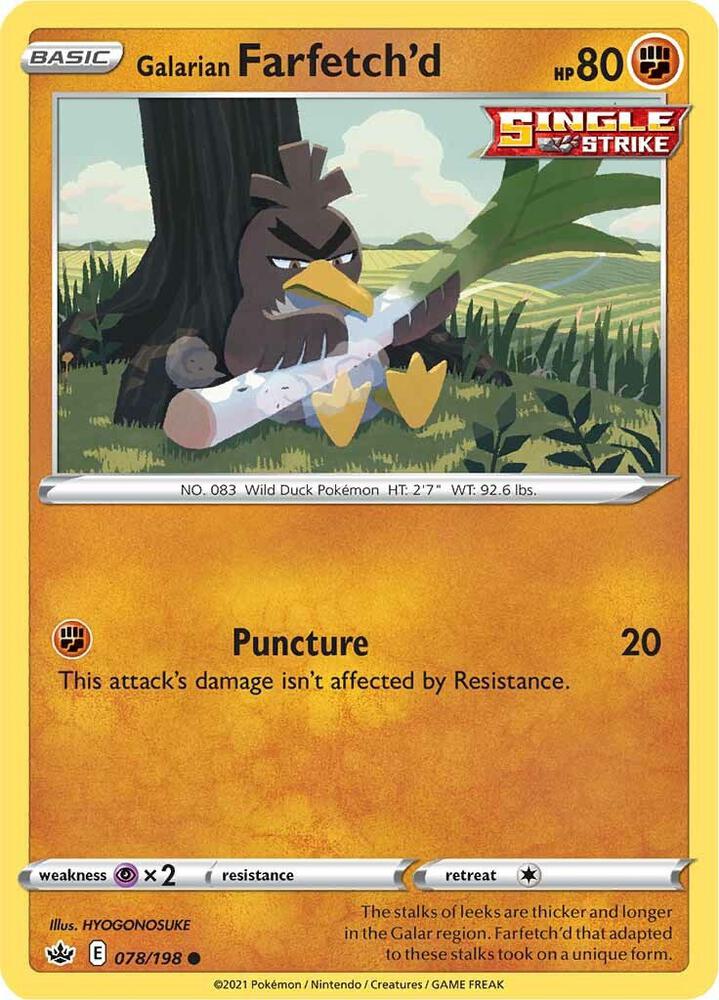 Pokemon Galarian Farfetch'd 78/198 Chilling Reign