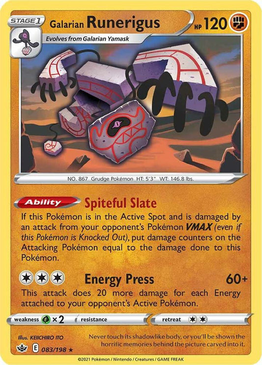 Pokemon Galarian Runerigus 83/198 Chilling Reign