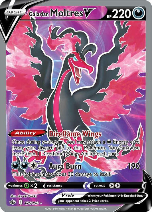 Pokemon Galarian Moltres V 176/198 Chilling Reign